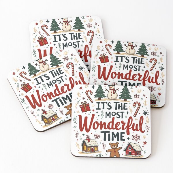 Item preview, "It's the Most Wonderful Time!" – Festive Christmas Design designed and sold by FunnyFarmDesign.