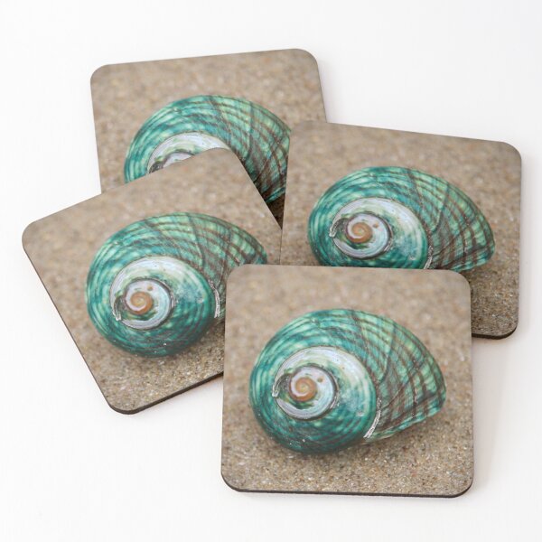 Item preview, Green shell on sandy beach designed and sold by MacLittle.