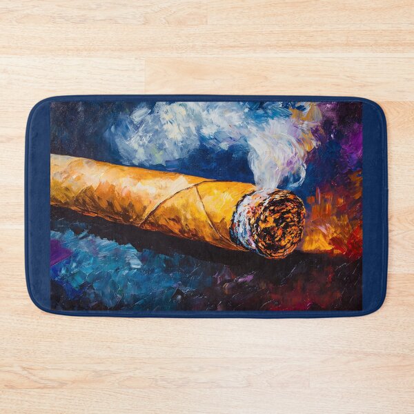 Item preview, Dramatic Elegance - Smoking Cigar with Swirling Smoke in Vibrant Hues Abstract Digital Art designed and sold by OlfactoART Studio.