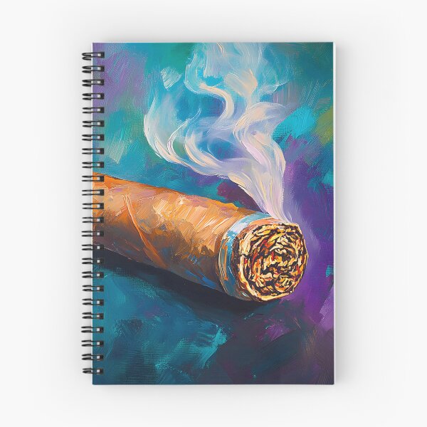 Item preview, Smoky Sophistication - Swirling Cigar Smoke Against a Bold Blue and Purple Backdrop designed and sold by OlfactoART Studio.