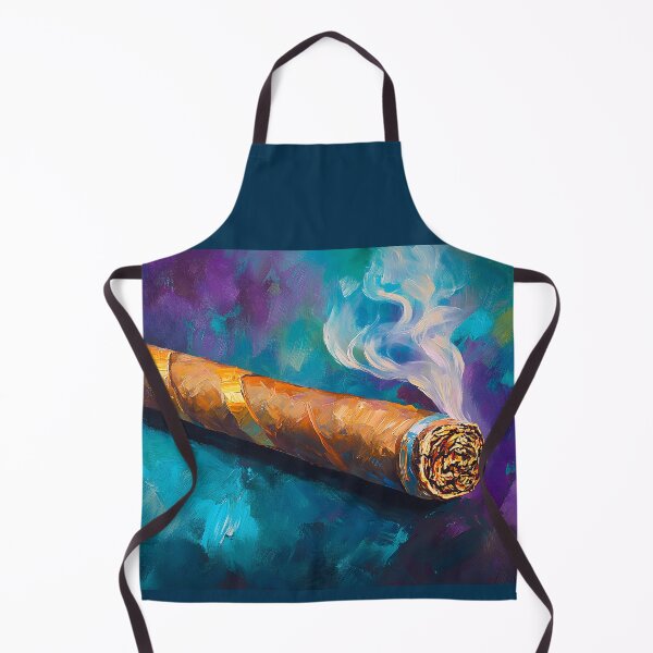 Item preview, Smoky Sophistication - Swirling Cigar Smoke Against a Bold Blue and Purple Backdrop designed and sold by OlfactoART Studio.