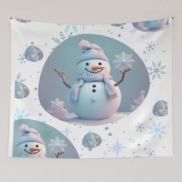Item preview,  Holiday season, festivities with a cute snowman, snowman with a scarf and a hat, winter wonderland  designed and sold by Artheaven77.