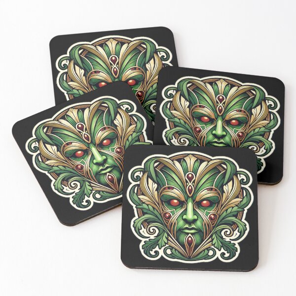 Item preview, Art Nouveau Greenman Print designed and sold by PinUpPizzazz.