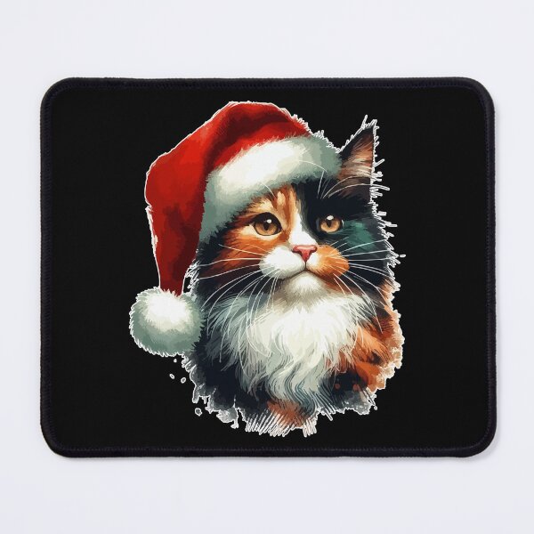 Item preview, Tricolor Calico Cat Christmas Cute Watercolor designed and sold by TomFrontierArt.