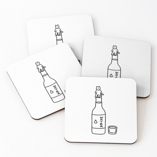 Item preview, a Cat on the water bottle designed and sold by superbaechoo.