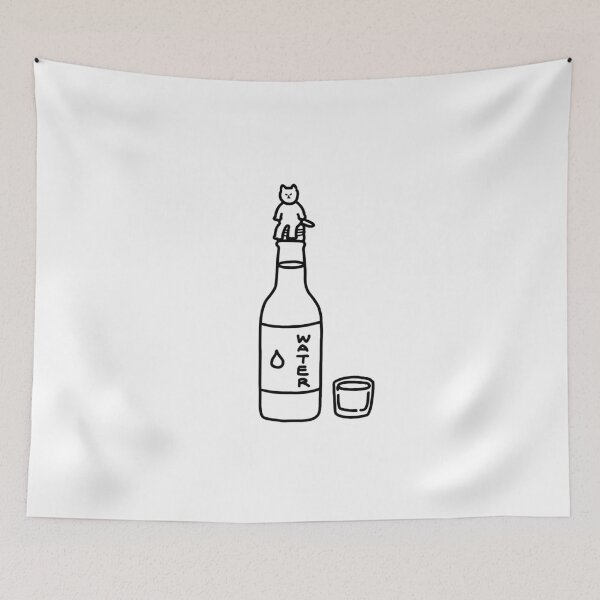Item preview, a Cat on the water bottle designed and sold by superbaechoo.