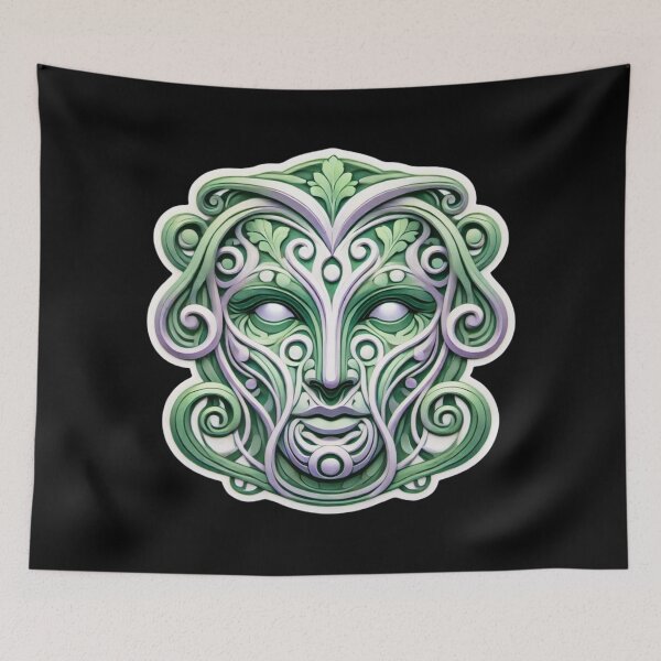 Item preview, Art Nouveau Greenman Print designed and sold by PinUpPizzazz.