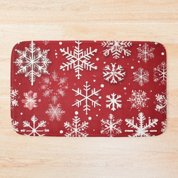 Item preview, Holiday season patterns, red designs, color red, festivities with a red snowflake design, red and white theme, snowflakes winter wonderland  designed and sold by Artheaven77.
