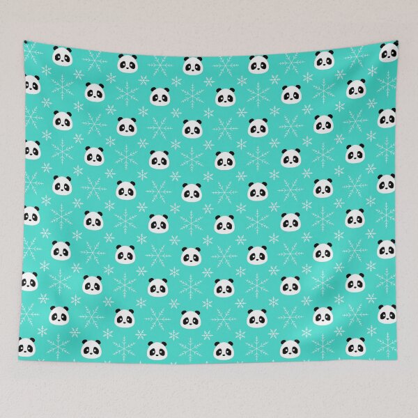 Item preview, Turquoise - Cute Pandas and Snowflakes designed and sold by Amanda Roos.
