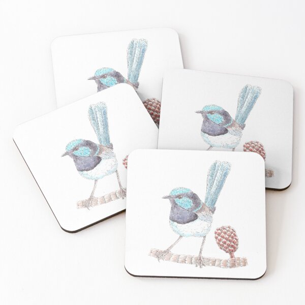 Item preview, Malurus cyaneus - Male Superb Fairy Wren. designed and sold by bangart.