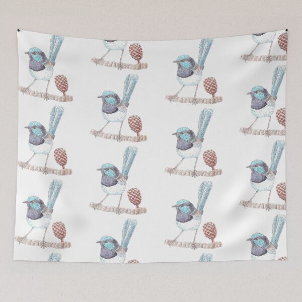 Item preview, Malurus cyaneus - Male Superb Fairy Wren. designed and sold by bangart.