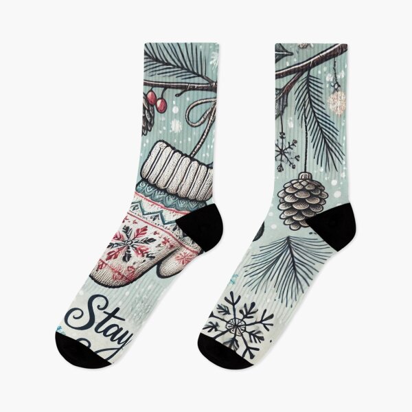 Item preview, Cozy Winter Mittens with Snowflake Design designed and sold by thoratsdesign.