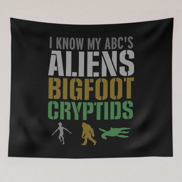 Item preview, I know my ABC's Aliens Bigfoot Cryptids designed and sold by thegoodwordsco.