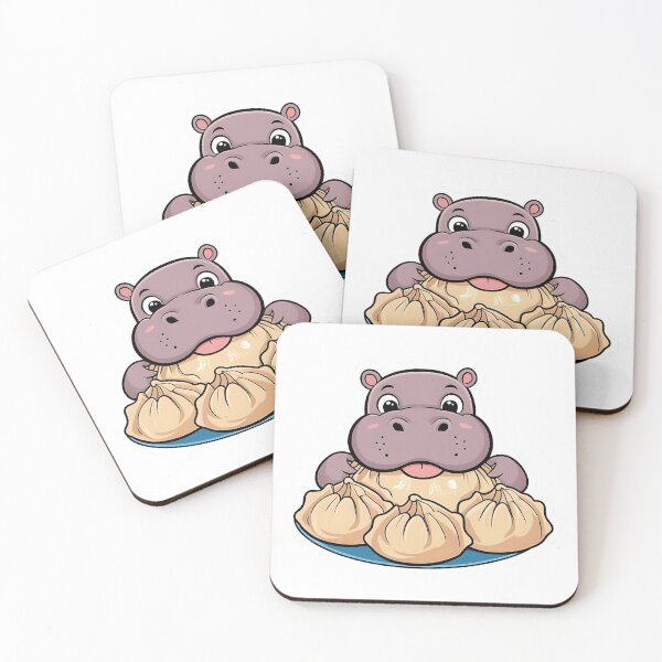 Item preview, Hippopotamus eating dumplings - Gobble Gala designed and sold by Kids GobbleGala.