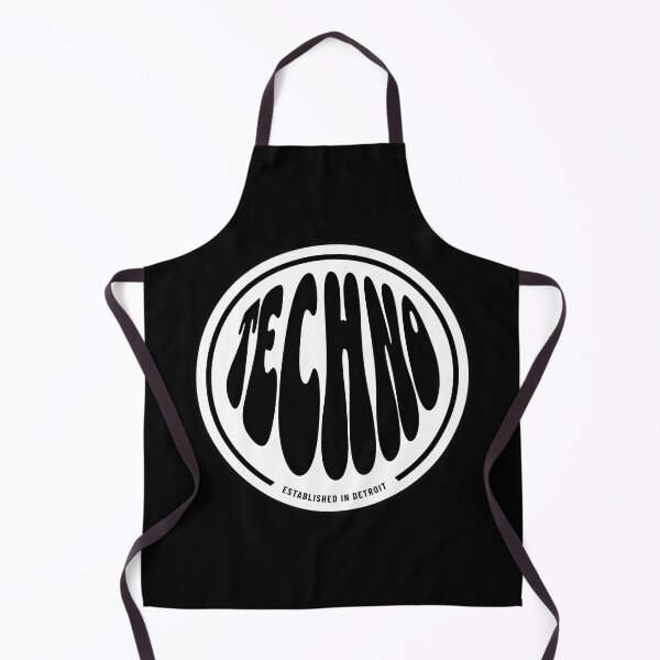 Item preview, TECHNO - Retro Font Circle Logo (white) designed and sold by Discothreadz.