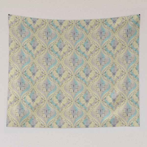 Item preview, Retro Swirl Mirage - Lemon Grey designed and sold by Carina Parry Studios.
