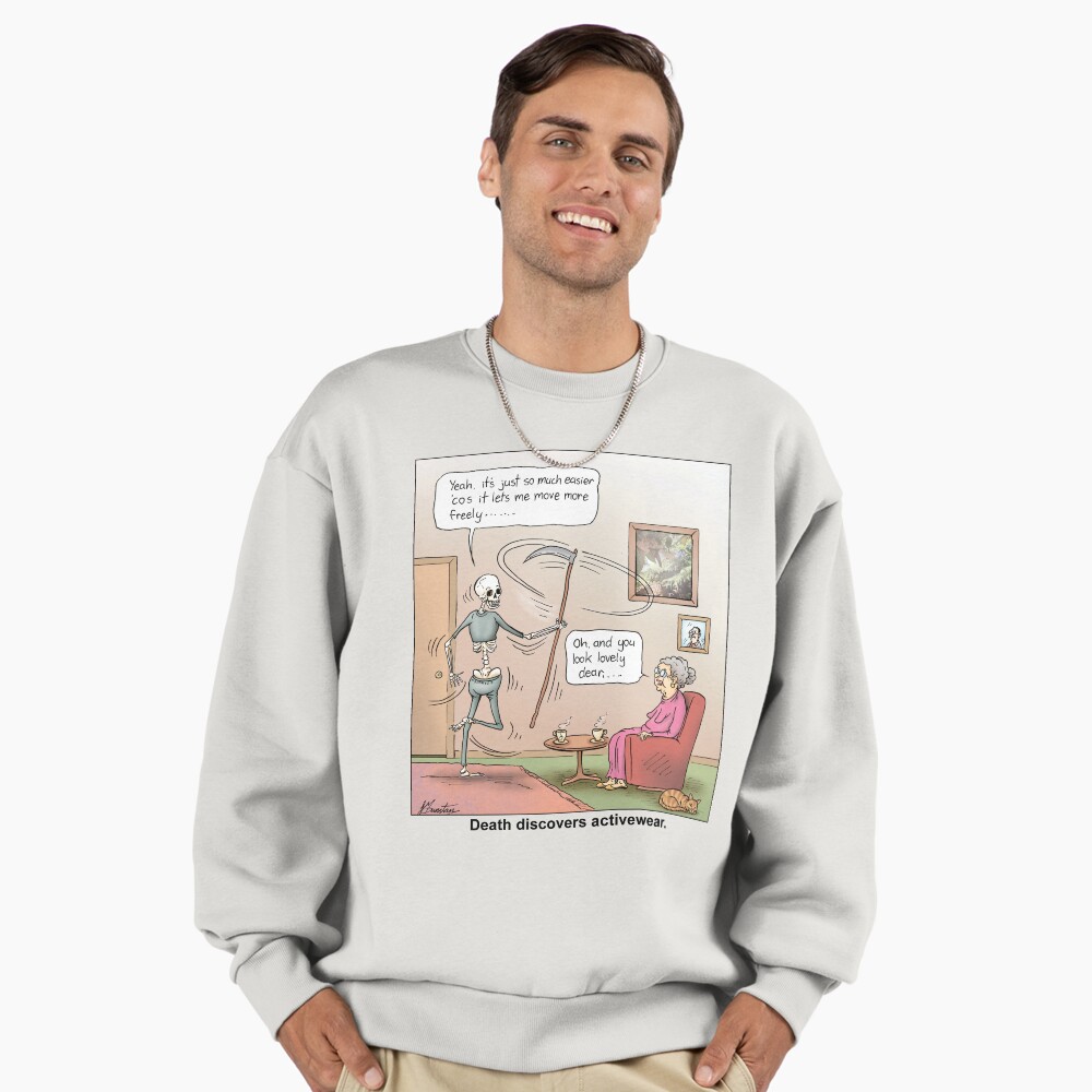 Death Discovers Activewear.  Sticker