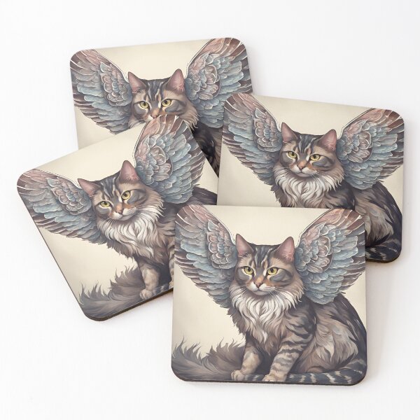 Item preview, Whimsical Cat with Owl Wings designed and sold by evercurious77.
