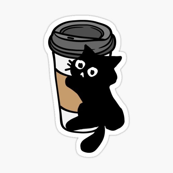 Item preview, Cat Hugging Coffee  – Adorable Pattern Design designed and sold by Playful Strokes.