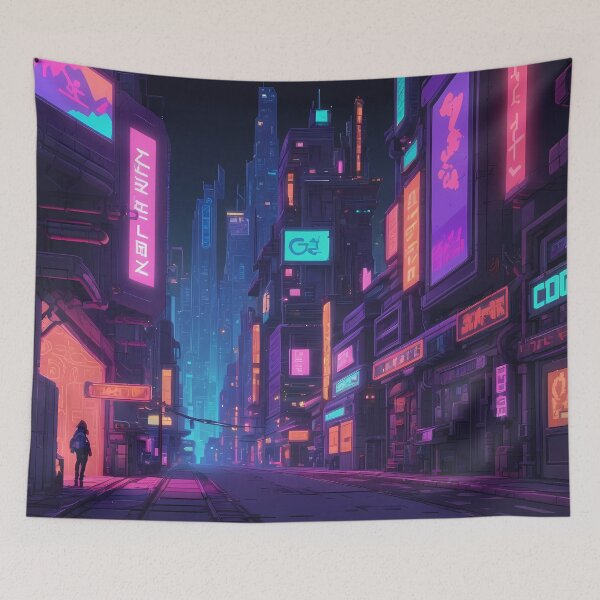 Item preview, Cyberpunk Pixel Art City Street designed and sold by papi1998.