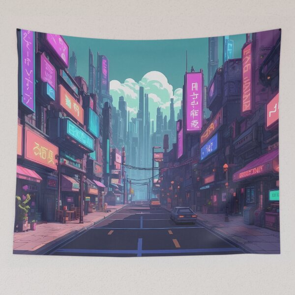 Item preview, Cyberpunk Pixel Art City Street designed and sold by papi1998.