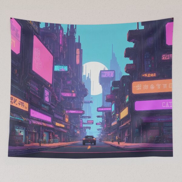 Item preview, Cyberpunk Pixel Art City Street designed and sold by papi1998.