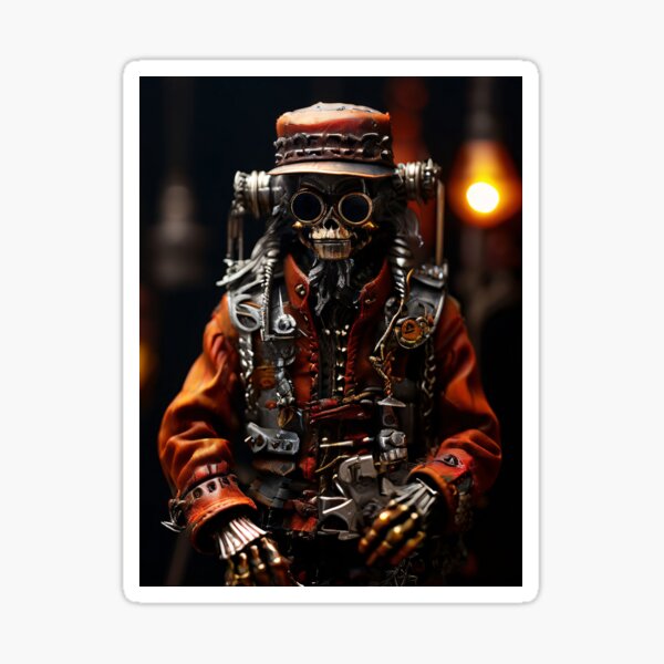 Item preview, Skeleton doll with orange hat and vest designed and sold by Mianku.