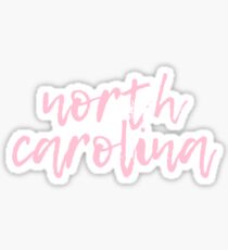 NORTH CAROLINA • ROSE PINK • SCRIPT Sticker