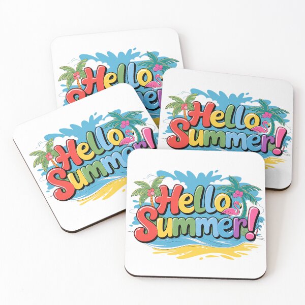 Item preview, Hello Summer Tropical Beach Illustration designed and sold by ZetaDream.