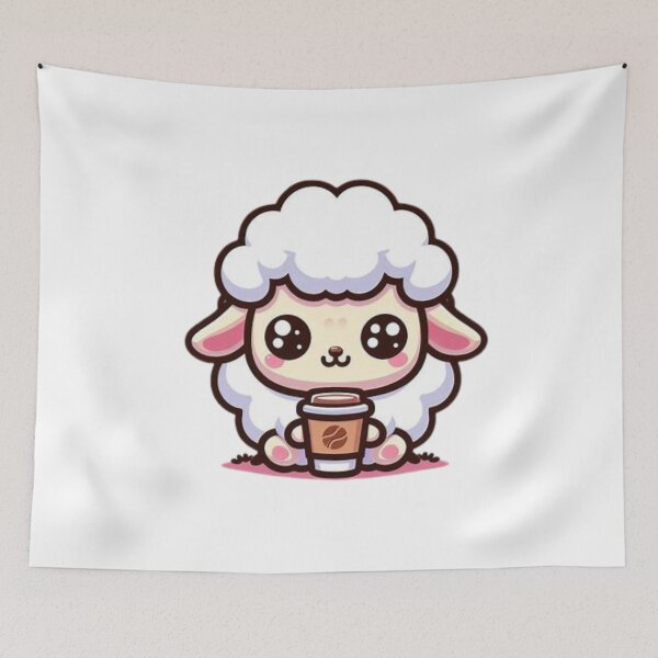 Item preview, sheep with coffee designed and sold by Eternalski.