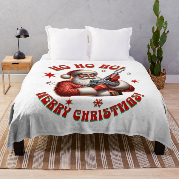 Aperçu de l'œuvre Ho Ho Ho ! Joyeux noël! Père Noël et AR15 créée et vendue par InkdGraphix.