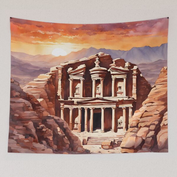 Item preview, Watercolor Sunset: The Beauty of Petra, Jordan designed and sold by LSVart.