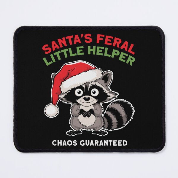 Item preview, Mischievous Santa’s Feral Little Helper Raccoon Christmas Humor designed and sold by Designer-Girl.