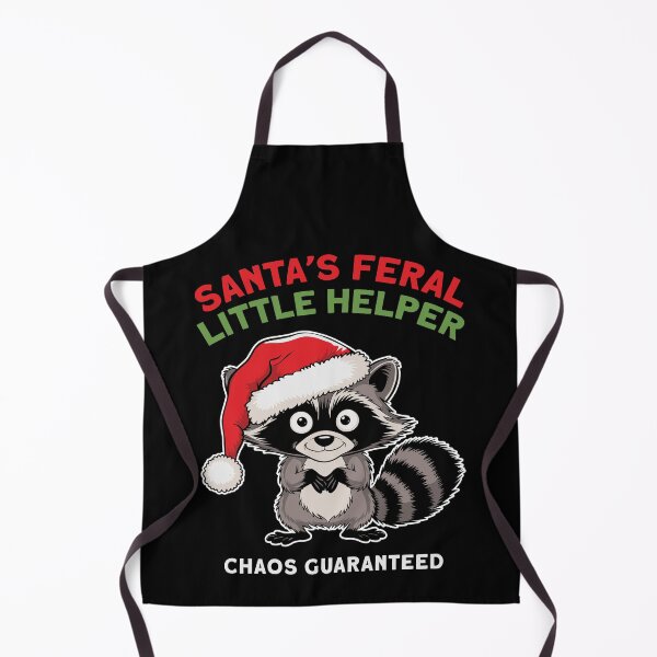 Item preview, Mischievous Santa’s Feral Little Helper Raccoon Christmas Humor designed and sold by Designer-Girl.