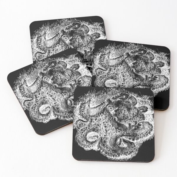 Item preview, Octopus white ink drawing designed and sold by GothicByNature.