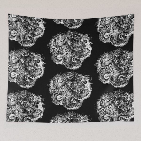 Item preview, Octopus white ink drawing designed and sold by GothicByNature.