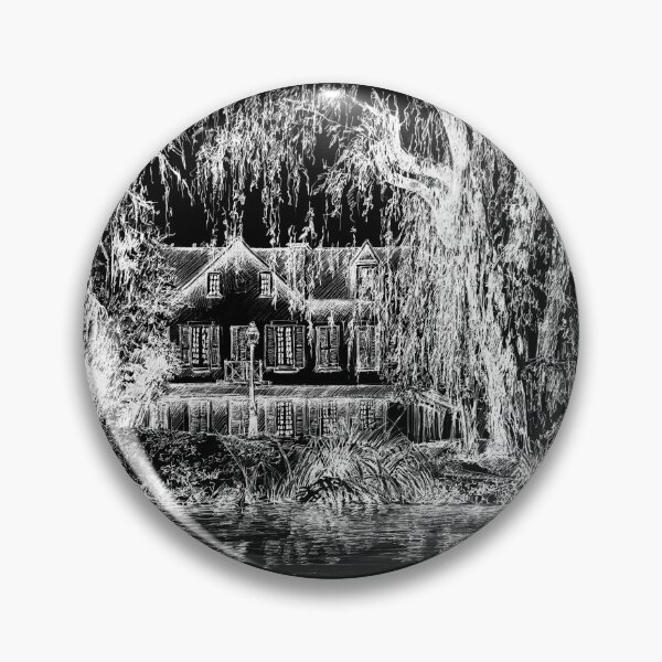 Item preview, French country estate with weeping willow trees drawing designed and sold by GothicByNature.