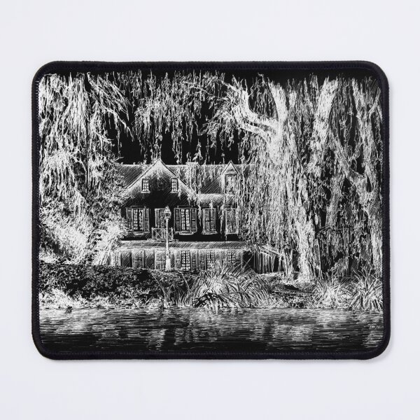 Item preview, French country estate with weeping willow trees drawing designed and sold by GothicByNature.