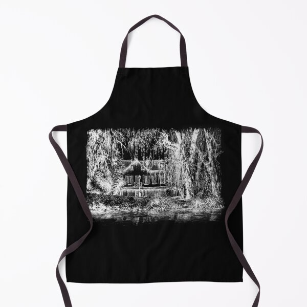 Item preview, French country estate with weeping willow trees drawing designed and sold by GothicByNature.