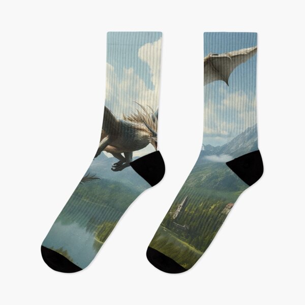 Item preview, Flying Dragon In Mountain Landscape designed and sold by GrinGalore.