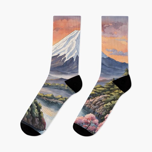 Item preview, Mount Fuji's Serene Sunset in Watercolor Brilliance designed and sold by LSVart.