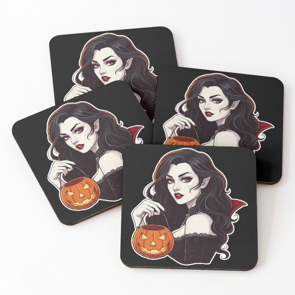 Item preview, Vampire Girl Carrying Jack-o-lantern Halloween designed and sold by deelitt.