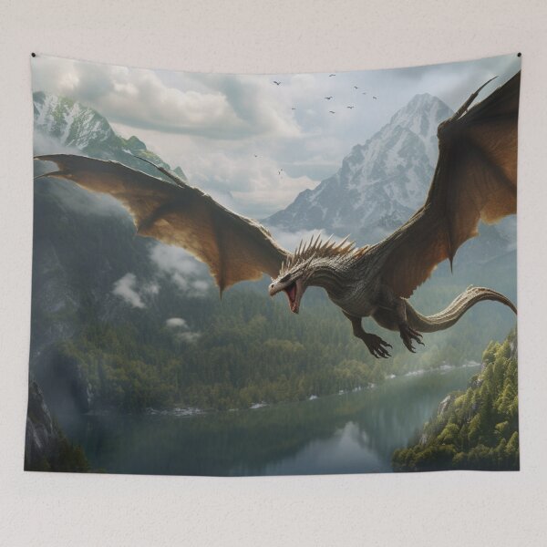 Item preview, Flying Lake Dragon Mountains designed and sold by GrinGalore.