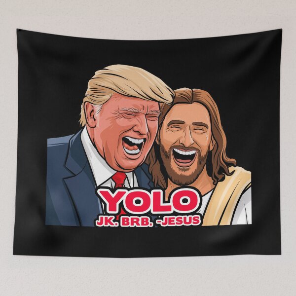 Item preview, YOLO JK BRB - Jesus and Trump designed and sold by plushism.