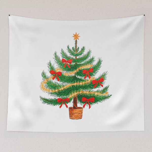 Item preview, A Christmas tree with red ribbons designed and sold by OneLastWish.