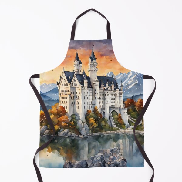 Item preview, Neuschwanstein Castle: Bavarian Sunset with Watercolor Touch designed and sold by LSVart.