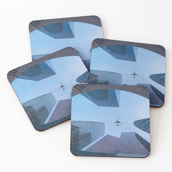 Item preview, Airplane flies over skyscrapers designed and sold by Mauswohn.