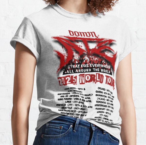 Artikel-Vorschau von Domin-ATE Stray Kids 2025 Welttournee-Shirt - Hell, designt und verkauft von Popsical  Prints.