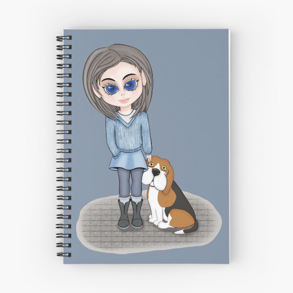 Item preview, Girl with blue eyes and dog. Chibi Girl  designed and sold by KateQR.