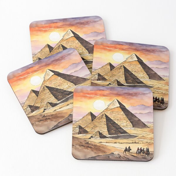 Item preview, Sunset Watercolor: Famous Pyramids of Giza Beauty designed and sold by LSVart.